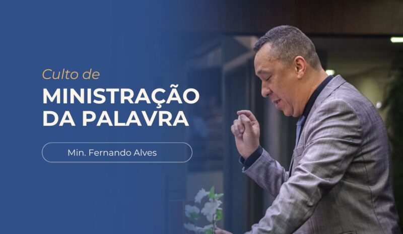 imagem com a foto do ministro Fernando ministrado a Palavra.