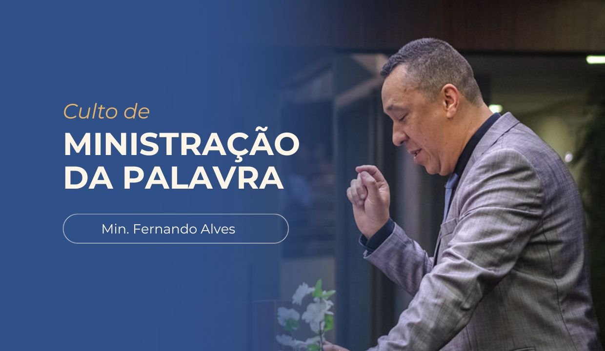 imagem com a foto do ministro Fernando ministrado a Palavra.